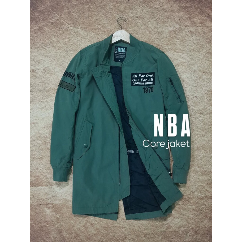 core jaket NBA keren bahan tebal warna iji army pekat second preloved