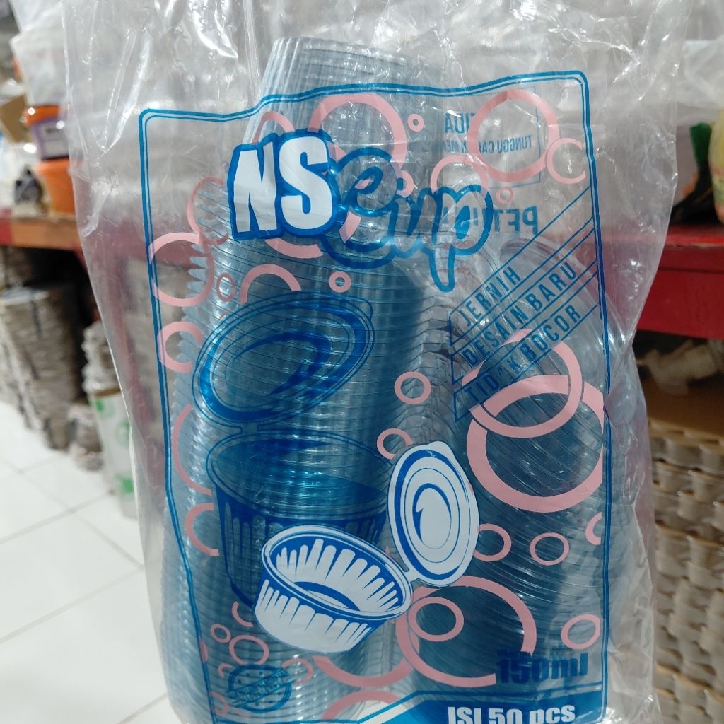 mika plastik cup puding 150 ml isi 50 pcs
