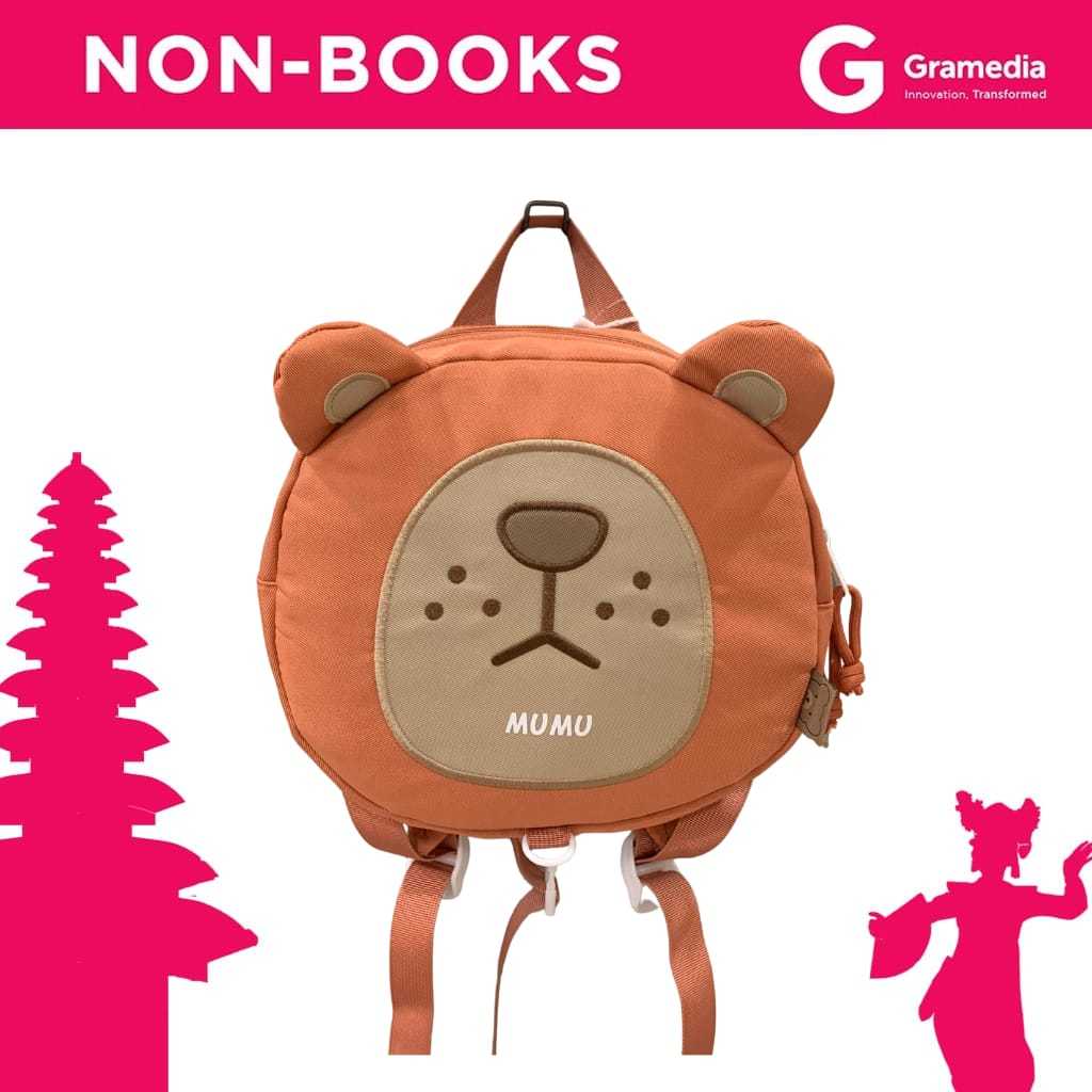 Gramedia Bali - OSB - Snoop It B/Pack Animal Face / Tas Backpack Sekolah Anak
