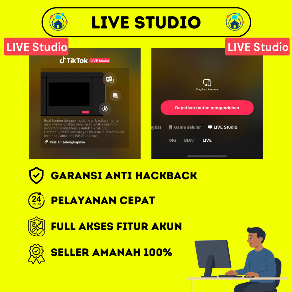 Akun TikTok Live STUDIO Bisa Live Ponsel, Live Gaming, Follower 1K-10k Siap Pakai | Follower Asli In
