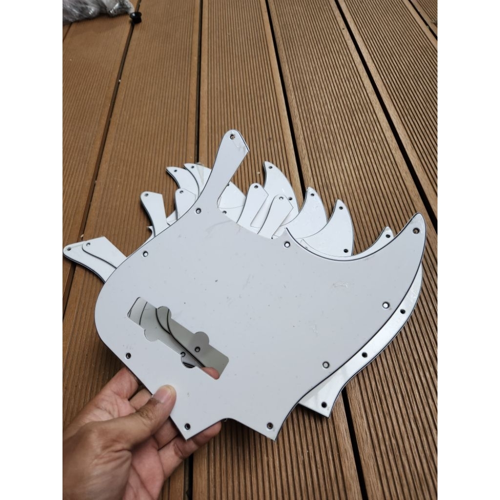 Pickguard Jazz Bass Squier Fender 4 String White 3 Ply