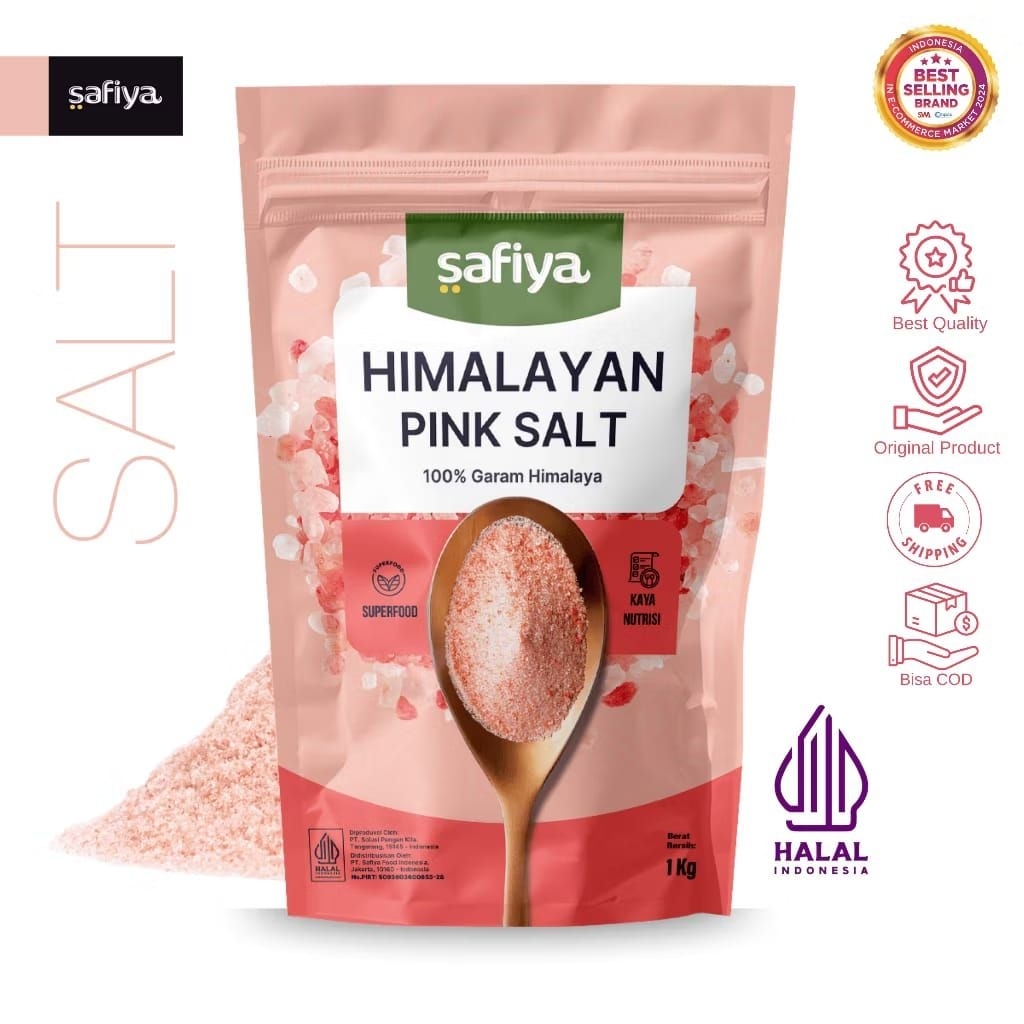 Safiya Garam Himalaya 1kg Pink Himalayan Salt Original