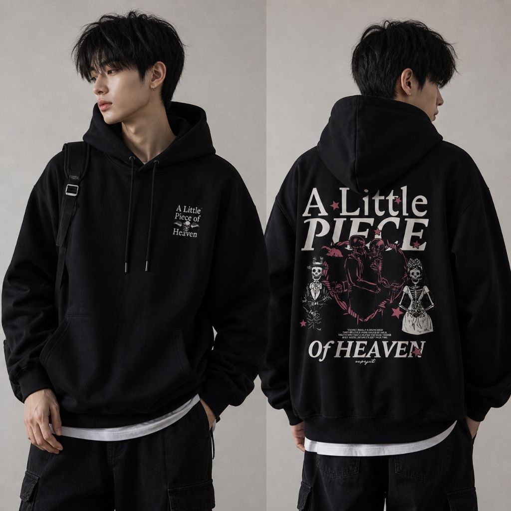 (HF240B) [AESTHETIC VERSION] HOODIE A LITTLE PIECE OF THE HEAVEN VERSION - COTTEN FLEECE  SABLON DTF