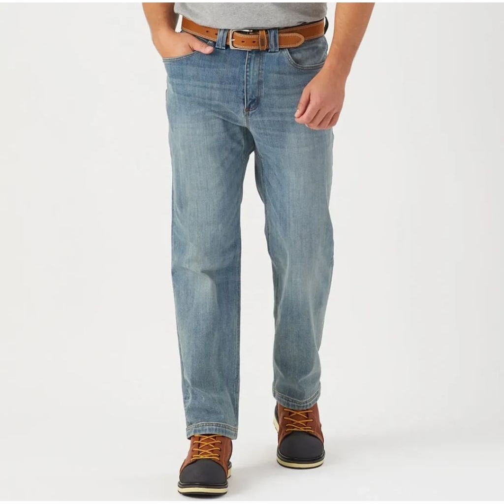 Relaxed Fit Jeans Washed Light Denim