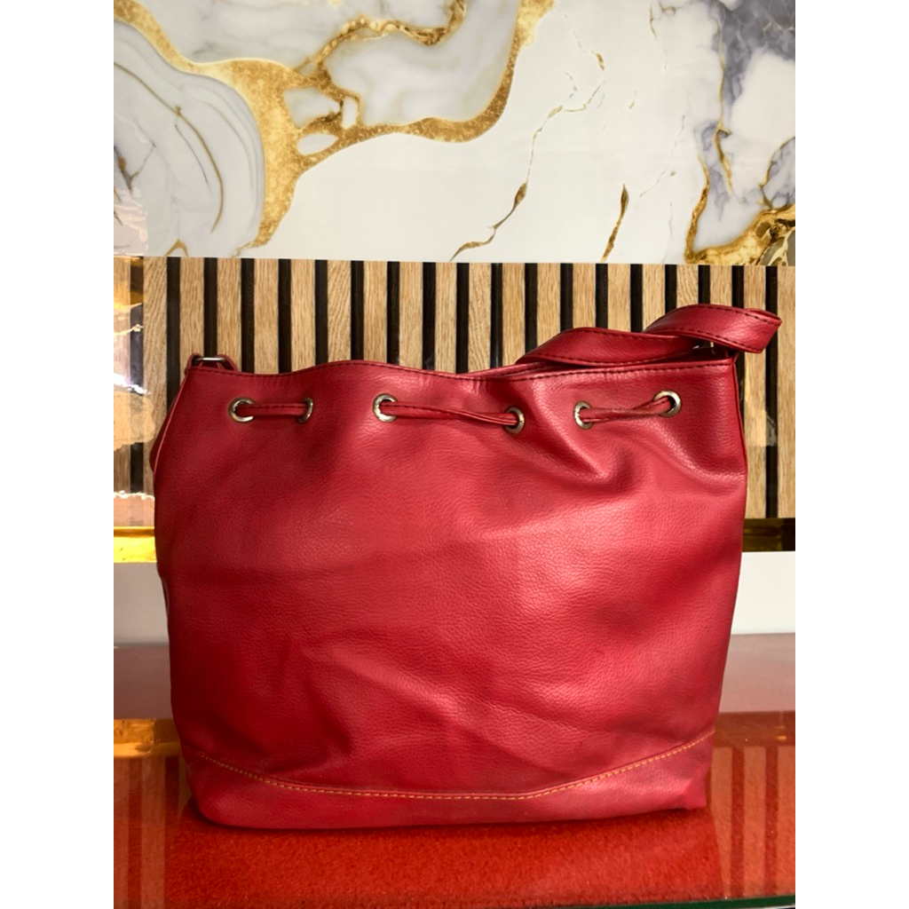 [preloved] tas totebag selempang cewek wanita murah kulit besar kekinian korean tali kondangan casua