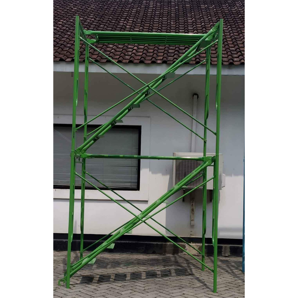 SCAFFOLDING STEGER PRANCAH 2 SET MAIN FRAME 190 LENGKAP BERIKUT TANGGA DAN CATWALK BERKUALITAS - SNI