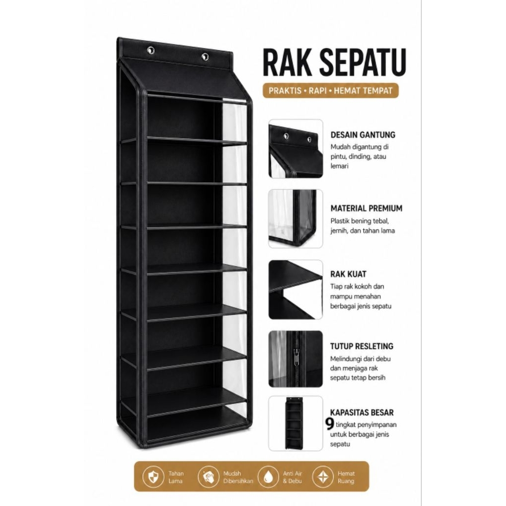 Rak gantung Sepatu Polos Premium // Rak sepatu minimalis//Rak gantung murah terbaru