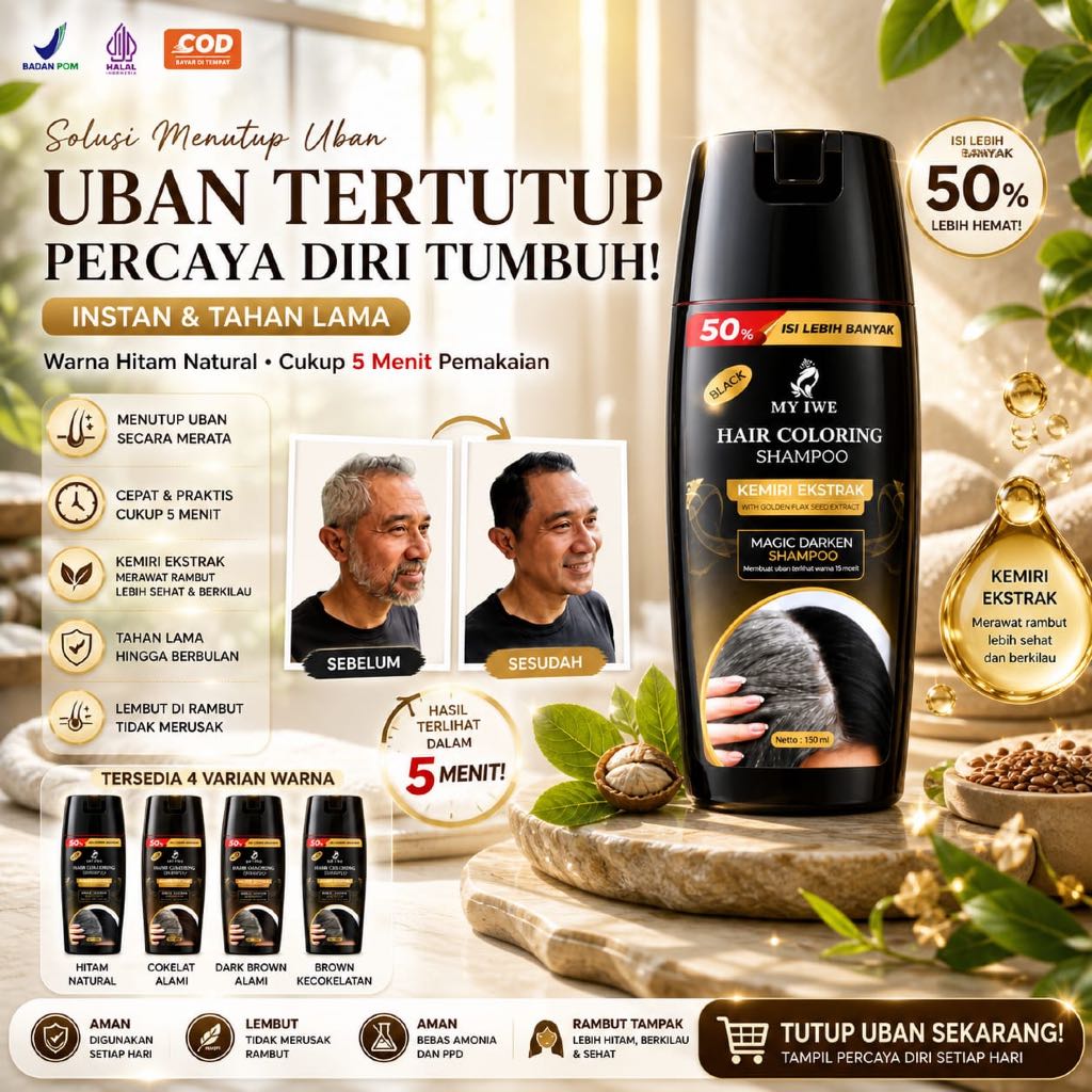 Shampoo Penghitam Uban Alami Myiwe 150ml Pria Wanita Shampo Penghilang Uban