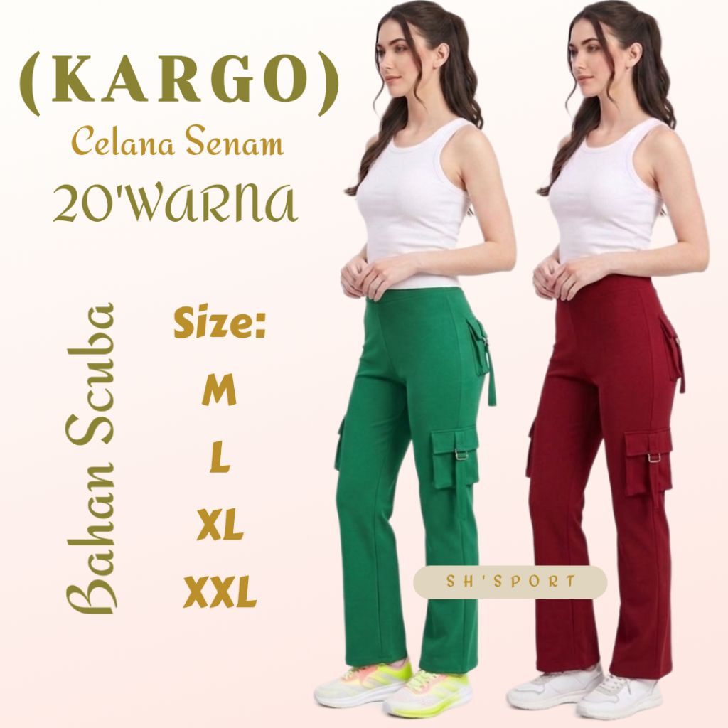 PROMO CELANA PANJANG KARGO KANTONG'4//celana kargo panjang/celana olahraga wanita jumbo/celana olahr