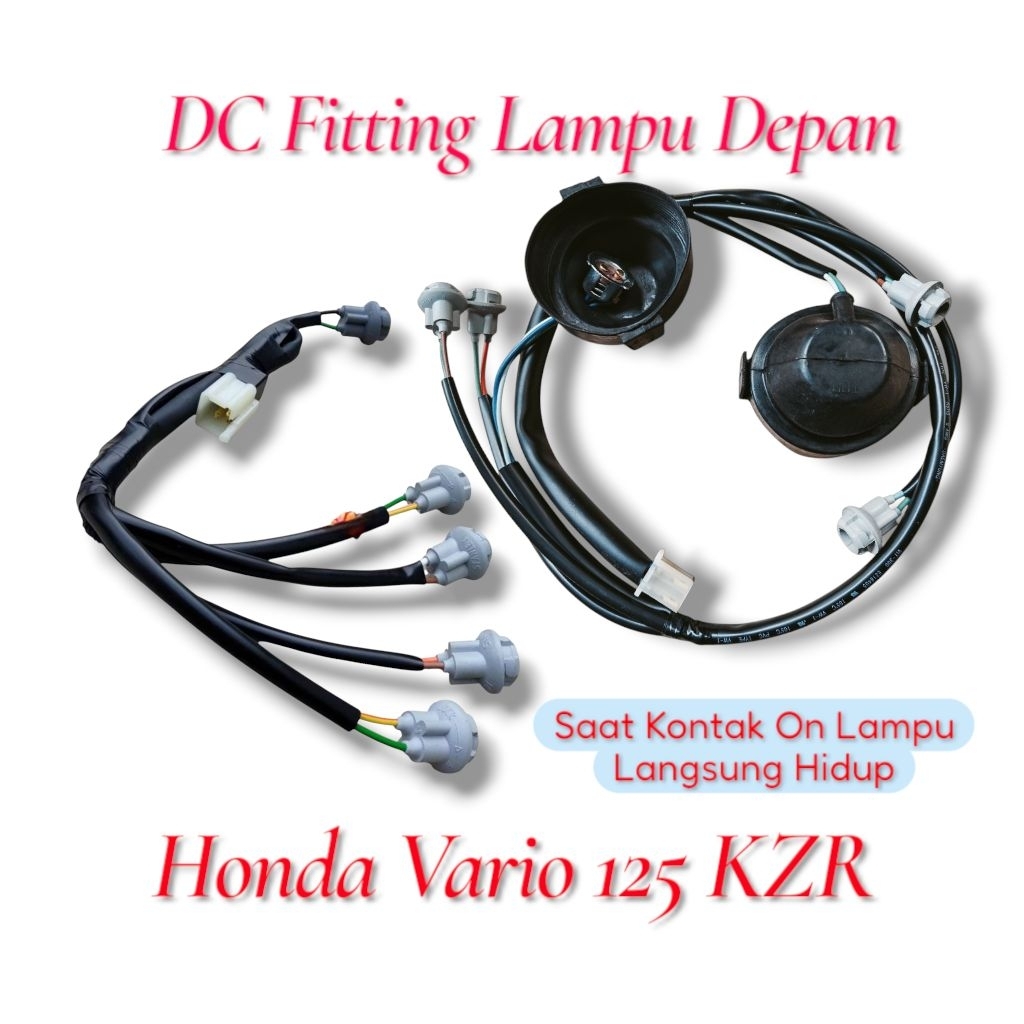 DC kabel fitting lampu depan Honda Vario 125 KZR fullset soket lampu depan belakang