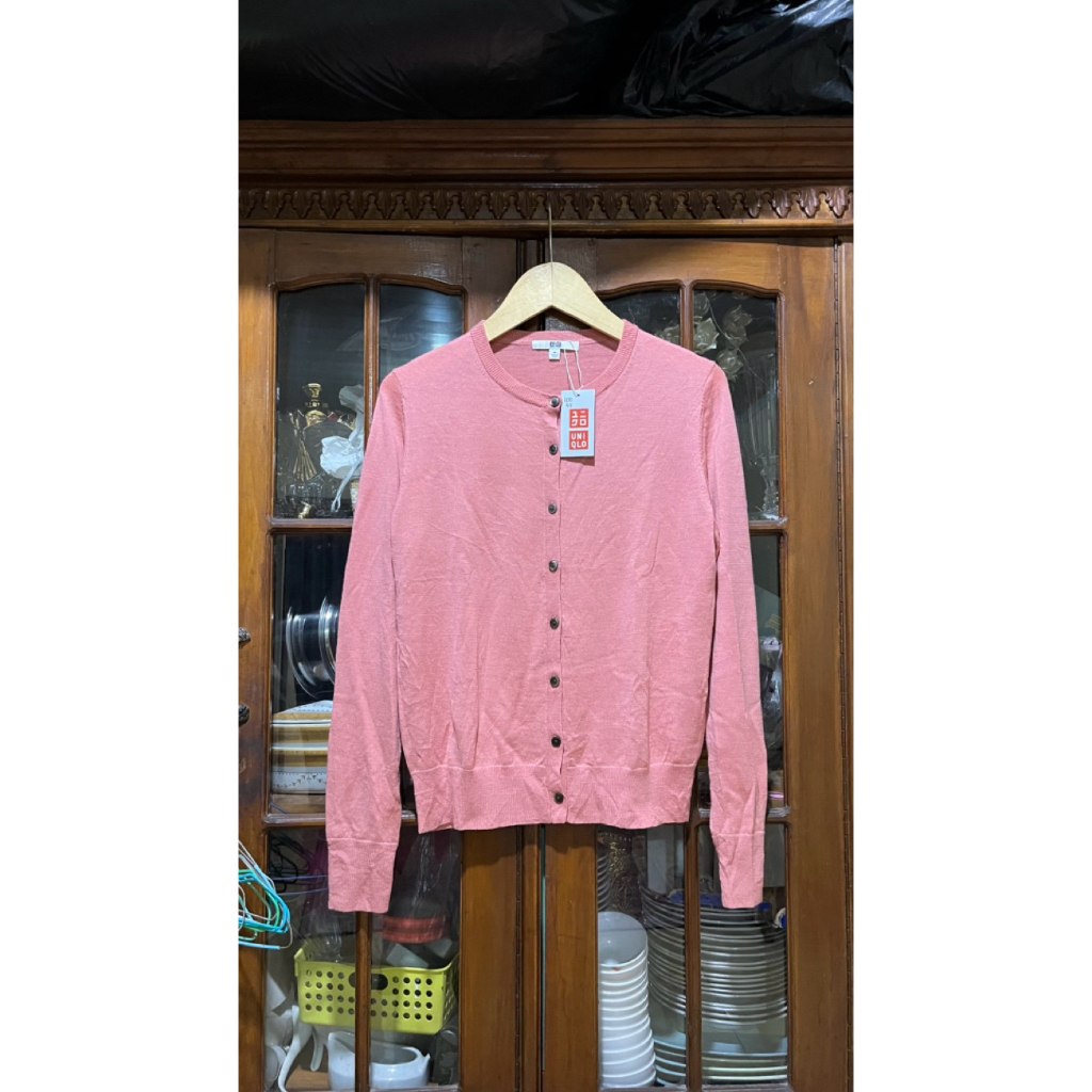 CARDIGAN UNIQLO PINK SIZE M