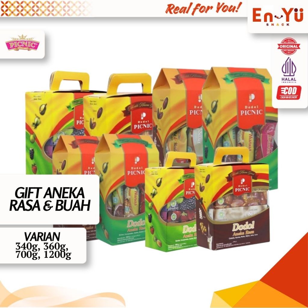 DODOL GARUT PICNIC BOX SPECIAL GIFT ANEKA RASA ANEKA BUAH DODOL WIJEN DURIAN NANAS BLUBERI COKELAT