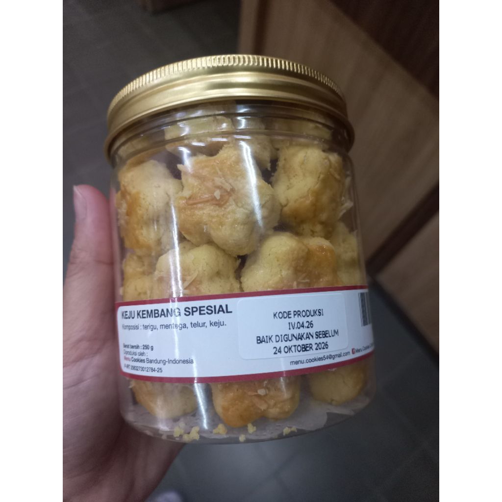 Menu cookies keju kembang special jar L 250gr