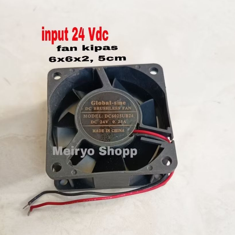kipas fan 24V 6 cm( fan pendingin 6x6x2, 5cm 24Vdc)