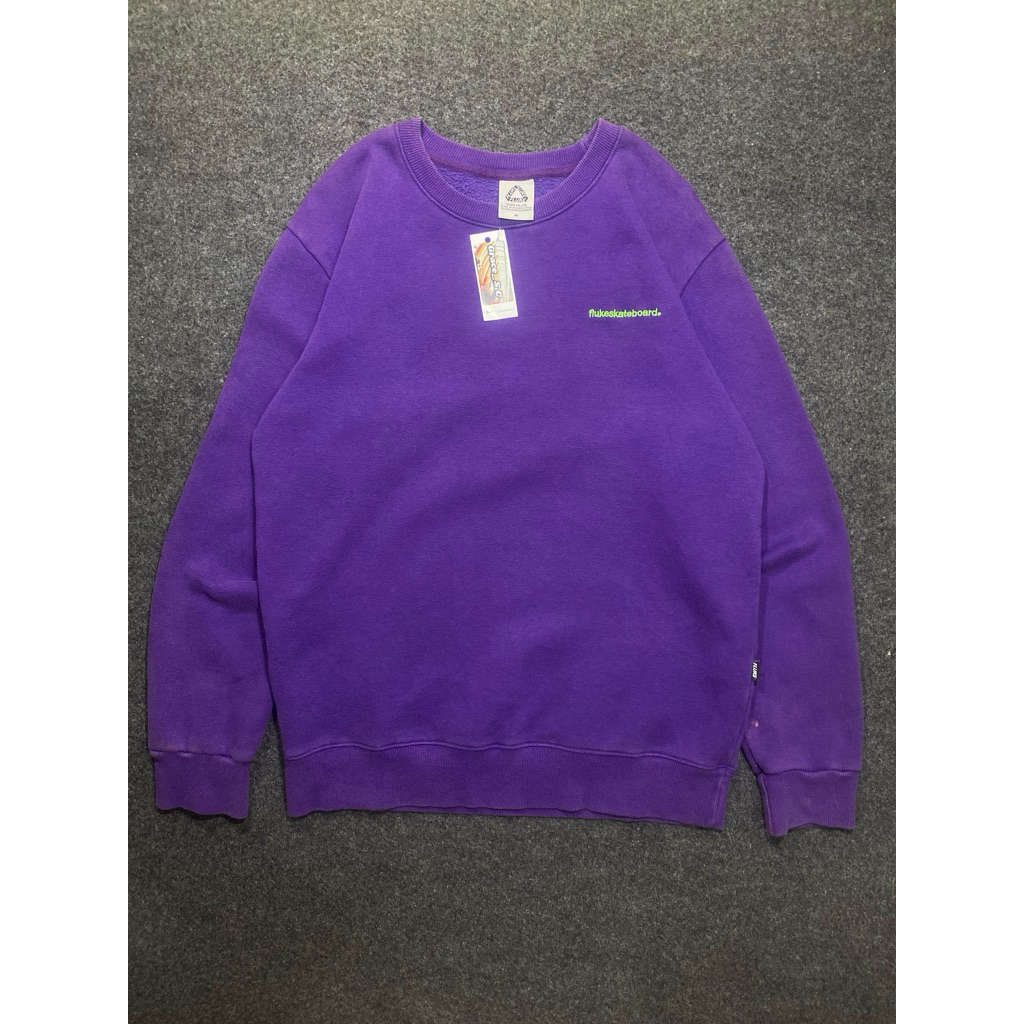CREWNECK FLUKE SECOND / SWEATER SKATEBOARD MOTIF BORDIR