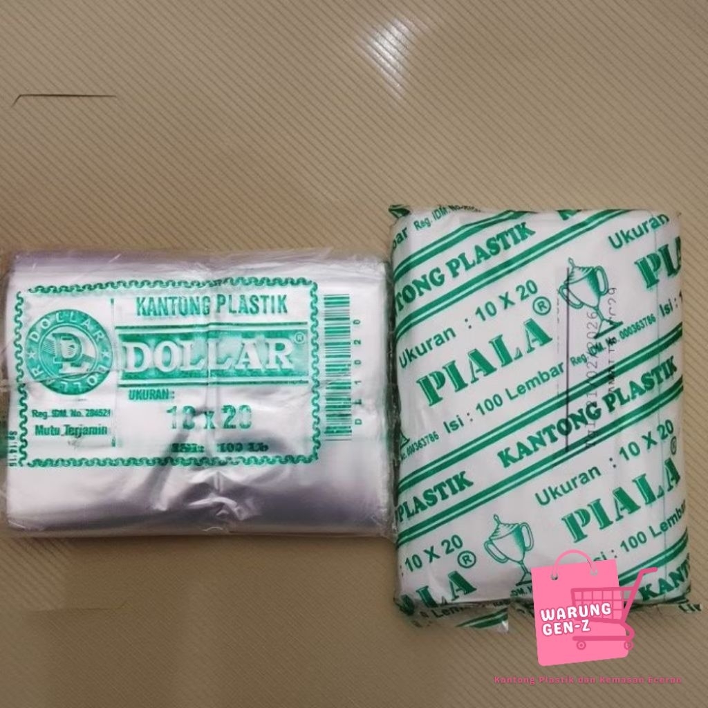 Plastik Dollar & Piala 10x20 Bening & Buram