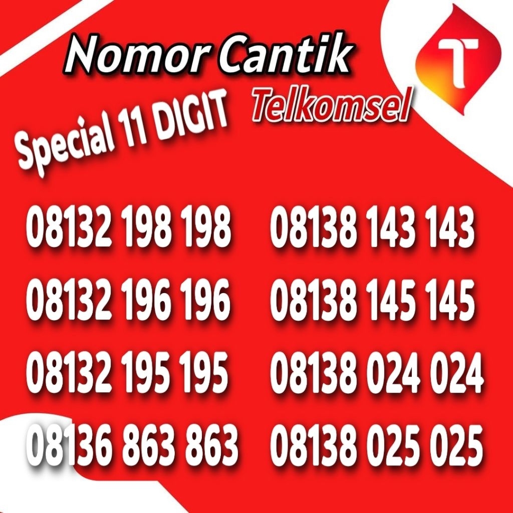 Nomor Cantik Simpati 11 angka Kartu Perdana Telkomsel 11 digit  Rapih Mudah Di Baca Mudah Di Ingat