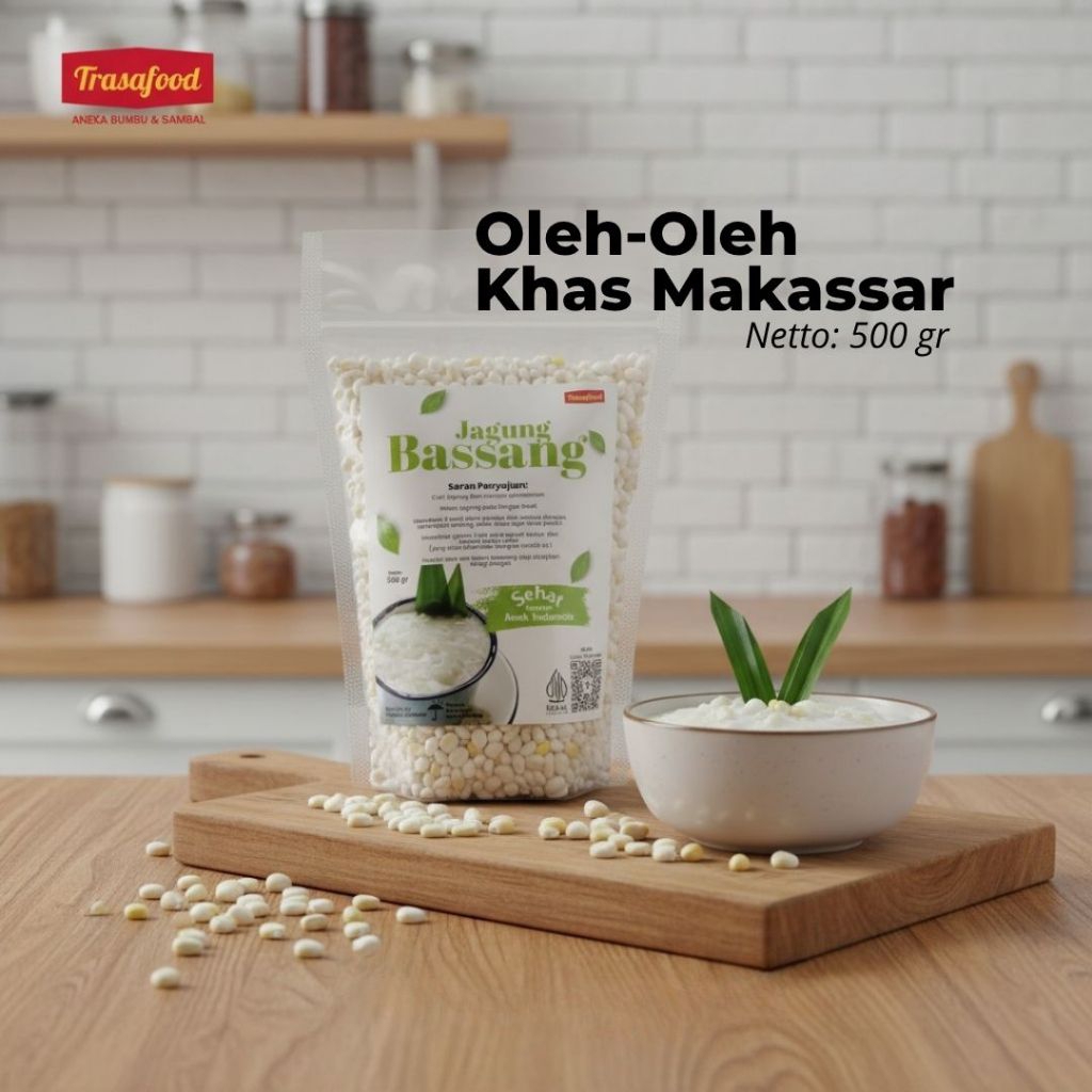 Oleh-Oleh Khas Makassar, Jagung Ketan Putih, Jagung Bassang, Bubur Bayi Jagung, Cemilan Jagung Enak,