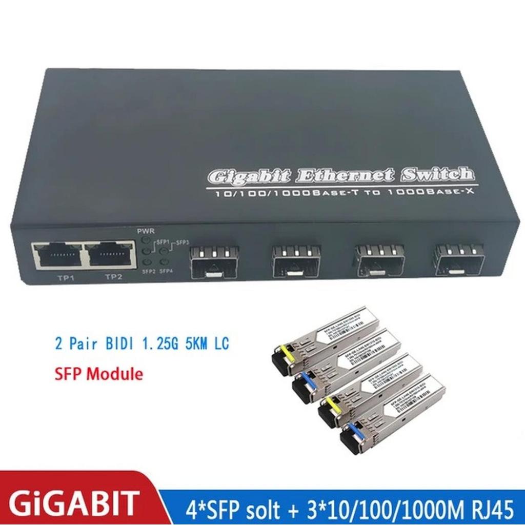 media Converter Gigabit Ethernet Switch 4F3E