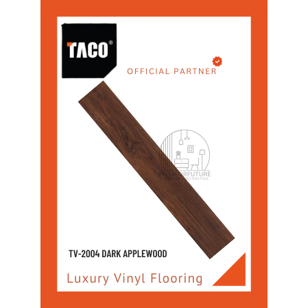 TACO lantai Vinyl flooring 2mm Lite200 Vinyl Taco TV2004 Dark Applewood