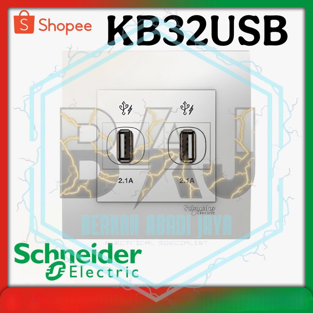 SCHNEIDER KB32USB Stopkontak USB 2,1a