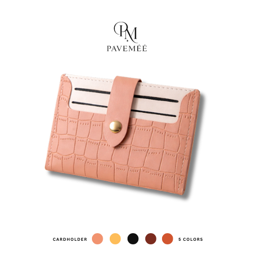 PAVEMEE Croco Cardholder Wallet Slim | Dompet Kartu Wanita | Slim Wallet Tipis | Card Holder Kulit T