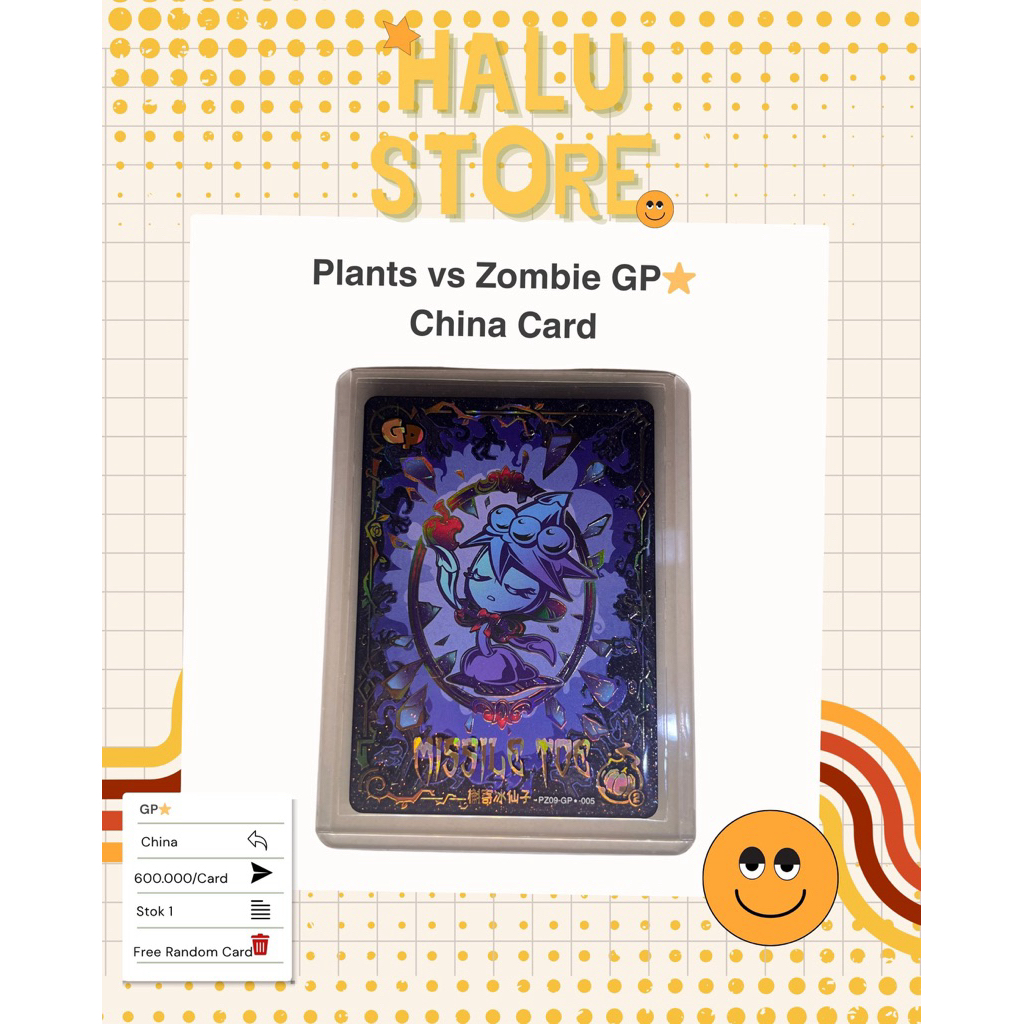 Plants vs Zombie Collection Card (Type GP Bintang) China