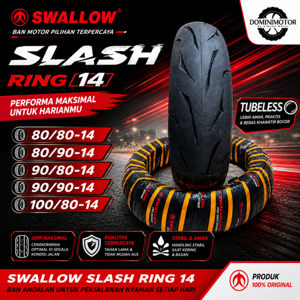 Swallow Slash Ring 14 Tubles Ban Motor Ring 14 Ban Motor Matic (live)