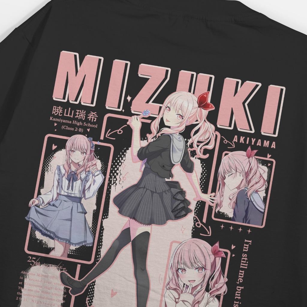 Heavyweight Akiyama Mizuki Project Sekai 230 GSM Tshirt : Kaos Akiyama Mizuki Cotton 20s