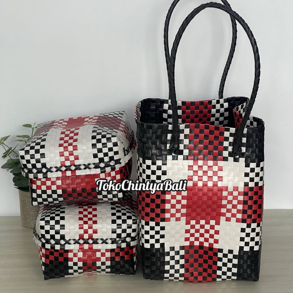 Tas Keben Set 2 Bahan Plastik Strapping Ukuran Anak Keben 18cm x 18cm