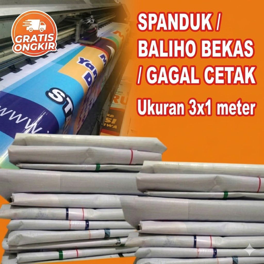 Spanduk bekas 3x1 Meter Multifungsi Banner Bekas Iklan 3x1 Meter ( Bekas Iklan Produk Bukan Bekas Pa