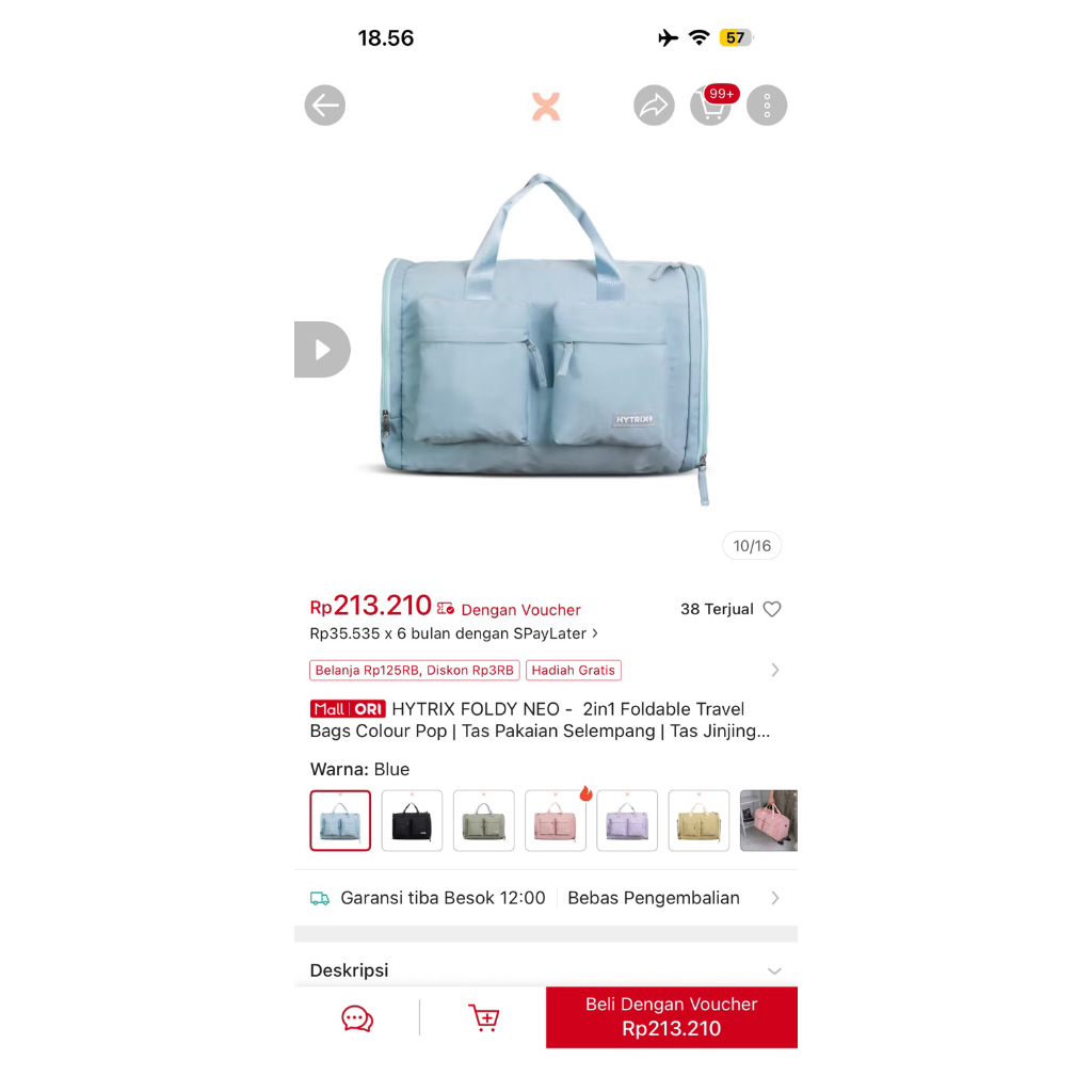 (BUKAN SECOND), Hytrix Travel Bag / Tas Travel ex konten