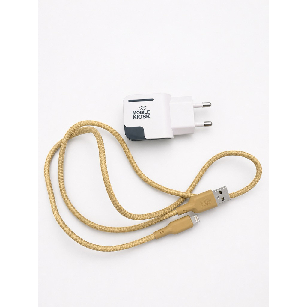 Charger Set Mobile Kiosk + Kabel Lightning Braided