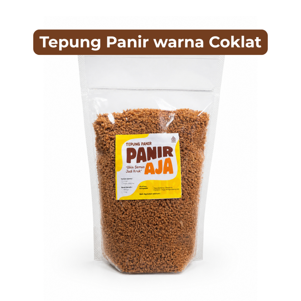 Tepung Panir/Tepung Roti Warna COKLAT-Breadcrumbs 500 gram dan 1 kg