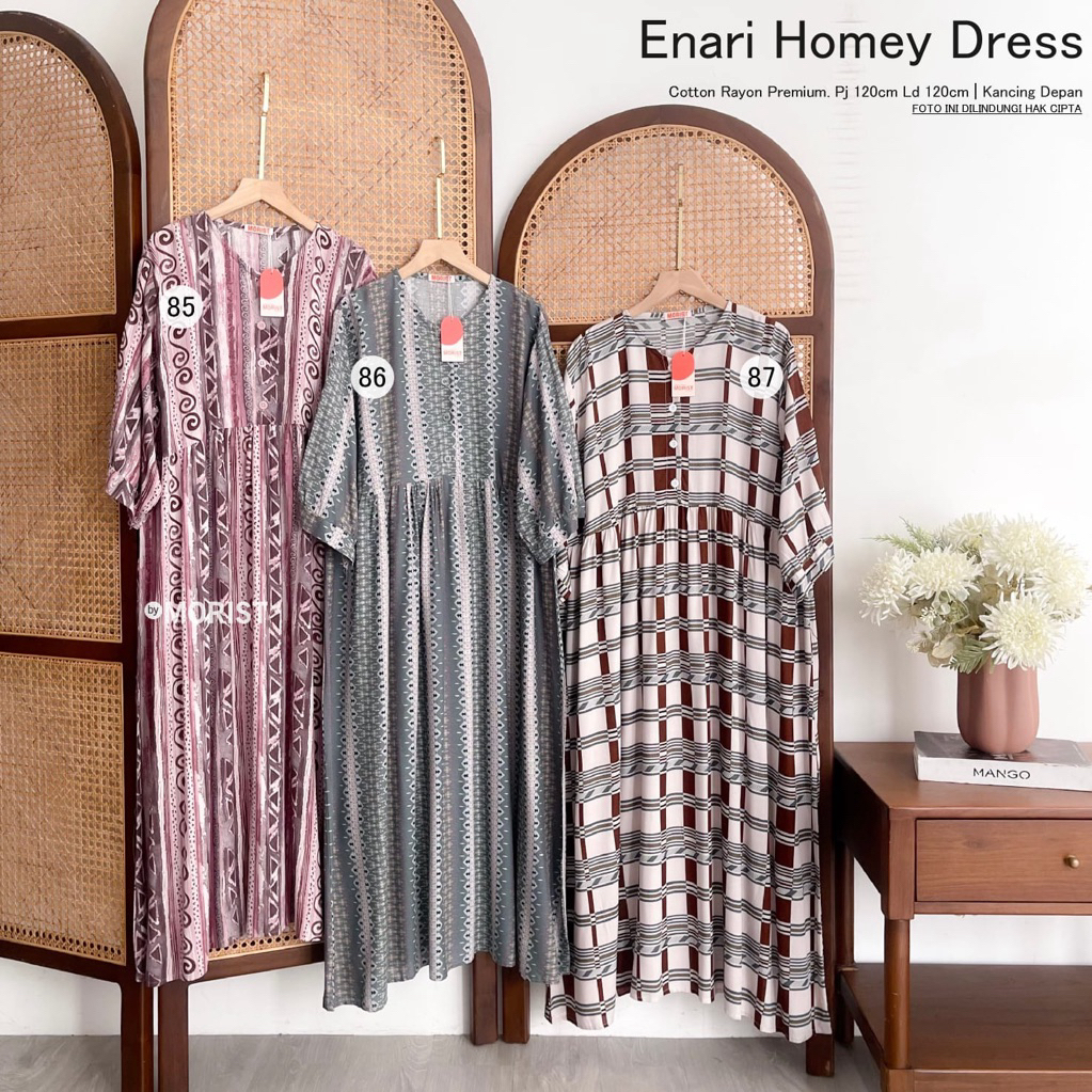 Enari HomeyDress Daster Pendek Premium Cotton Rayon Original Morist Berlabel