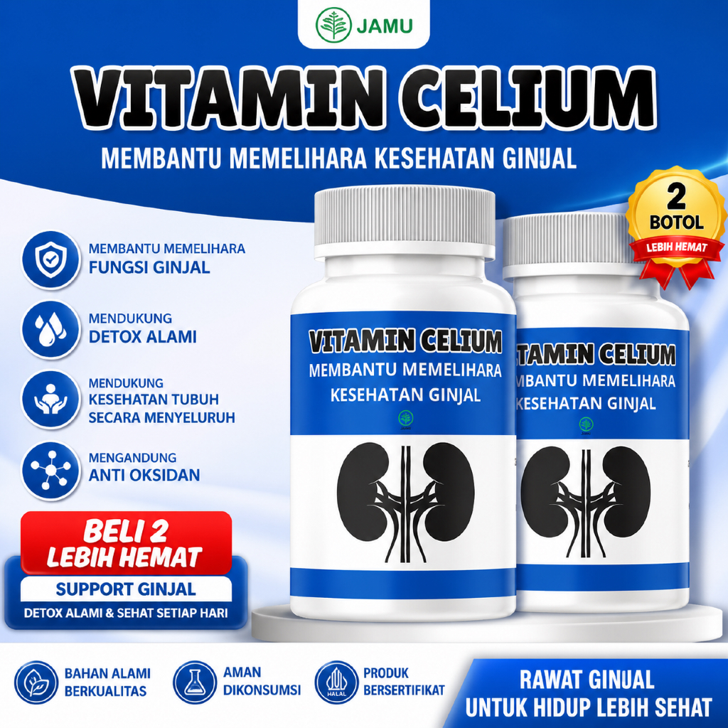 Paket 2 botol vitamin celium membantu menurunkan kreatinin dan ureum meningkat fungsi ginjal COD