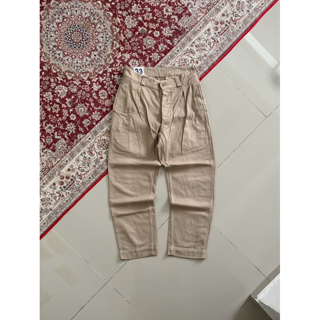 Vintage French Army Military Khaki Trousers