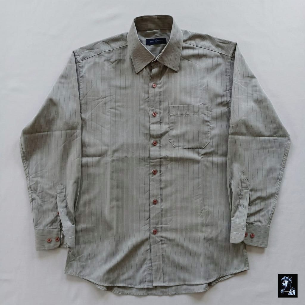 Shirt - Kemeja SGF Superior Sz M fit L Line Pattern Atasan Casual Formal Unisex