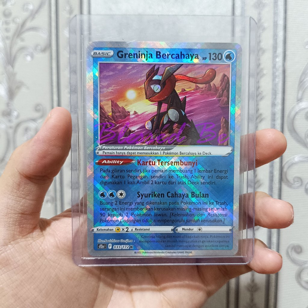 Kartu Pokemon TCG Greninja Bercahaya 033/172 Bahasa Indonesia