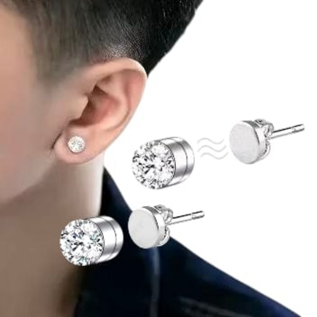 Anting Magnet Pria Wanita Stainless Steel Anti Karat, Tidak Mudah Lepas