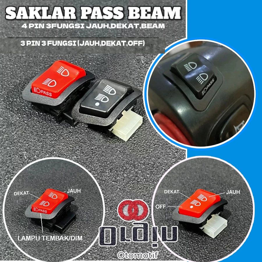 SAKLAR PASS BEAM/DIM SAKLAR PASS BEAM BEAT KARBU PNP
