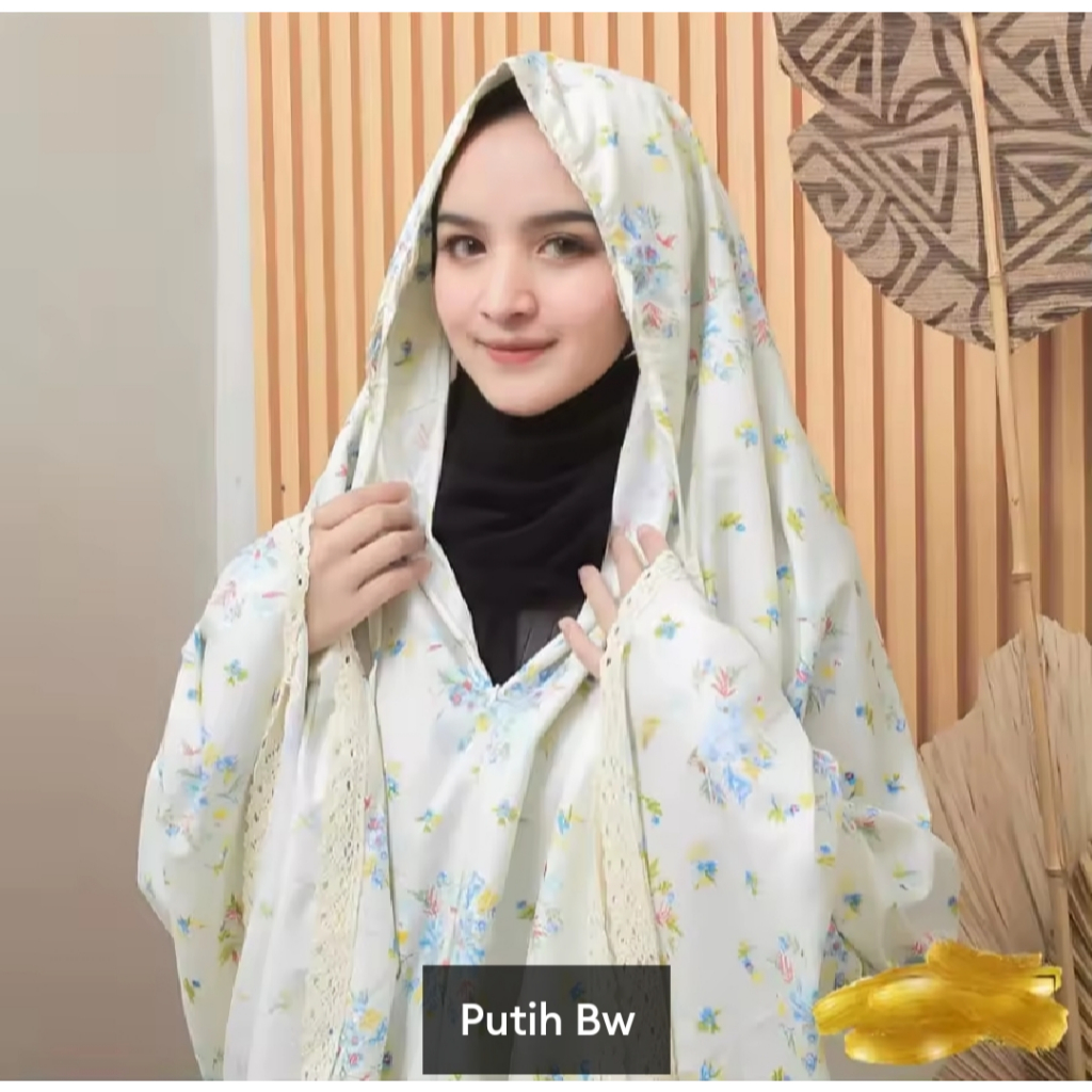 PROMO  Mukena Motif Motif Bunga Katun Premium Mukena Motif Dewasa Terlaris