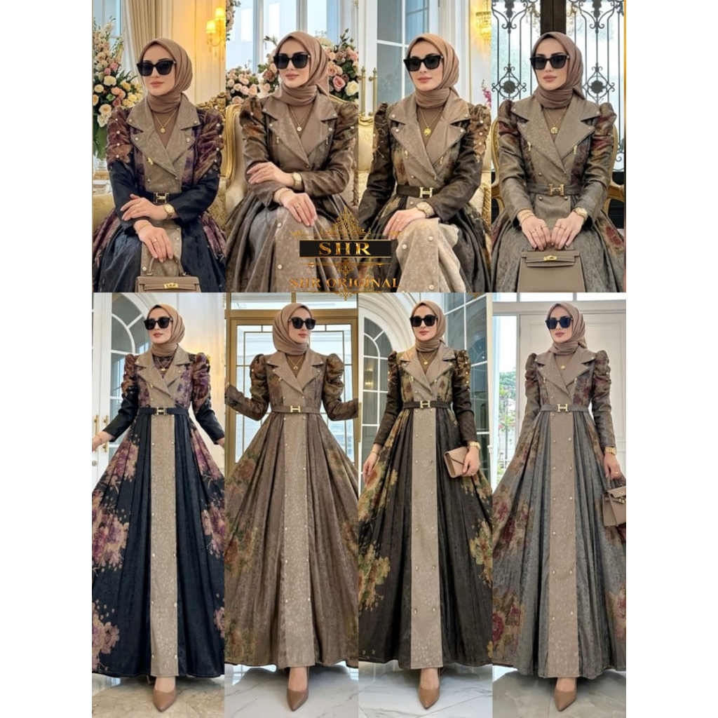 NEW SHR MAXI DRES GAMIS BLEZER SATINE SUTRA ORI SHR 100%