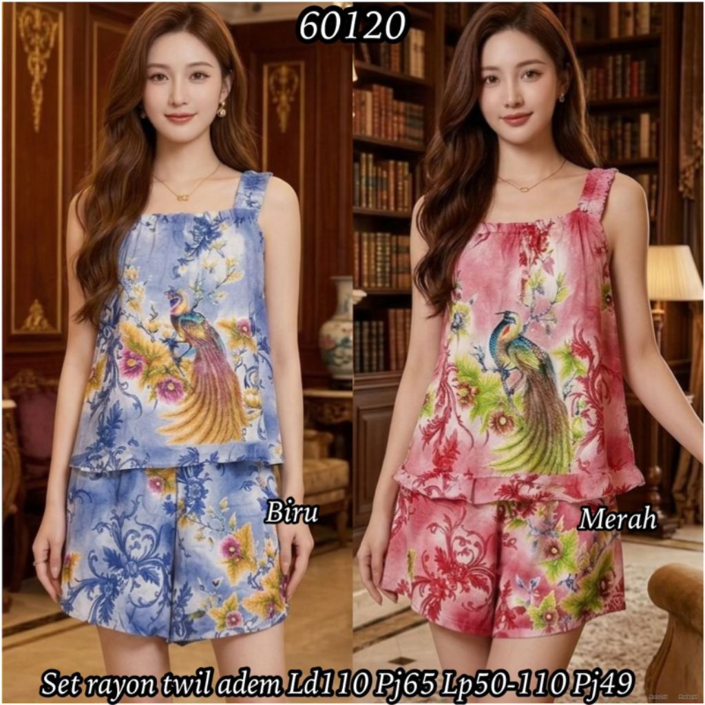 60120 setelan baju tidur  rayon wanita kensi