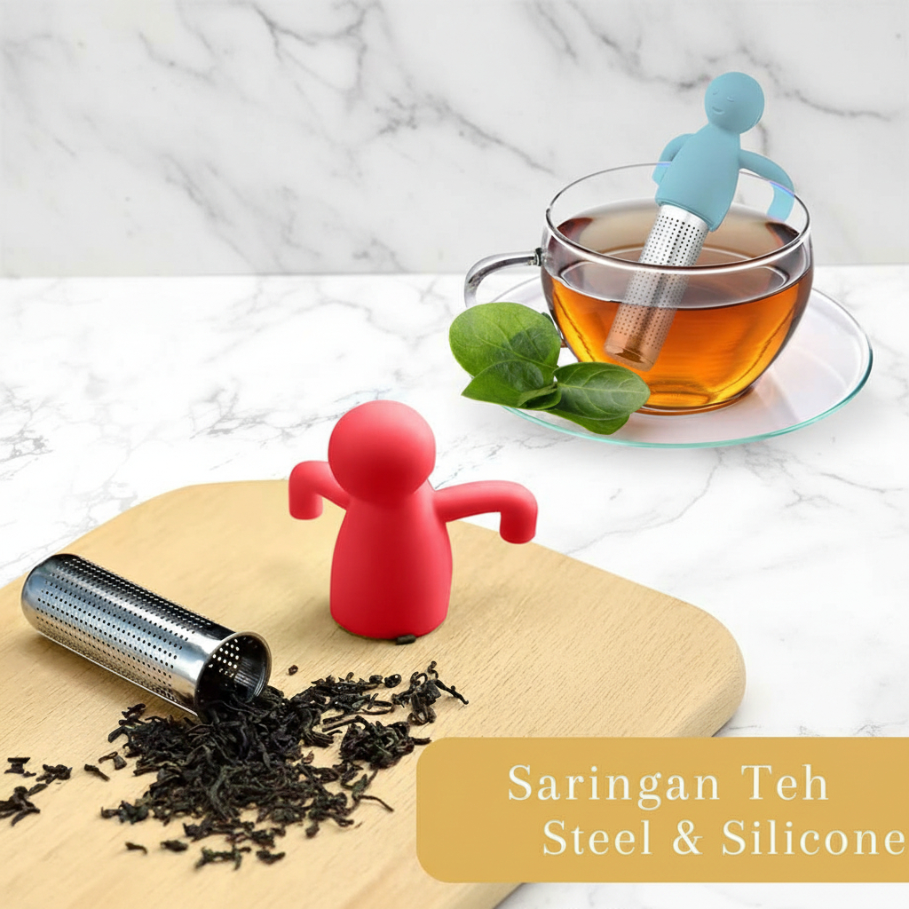Saringan Teh Unik Lucu Tea Filter Infuser Filter Chilling Man