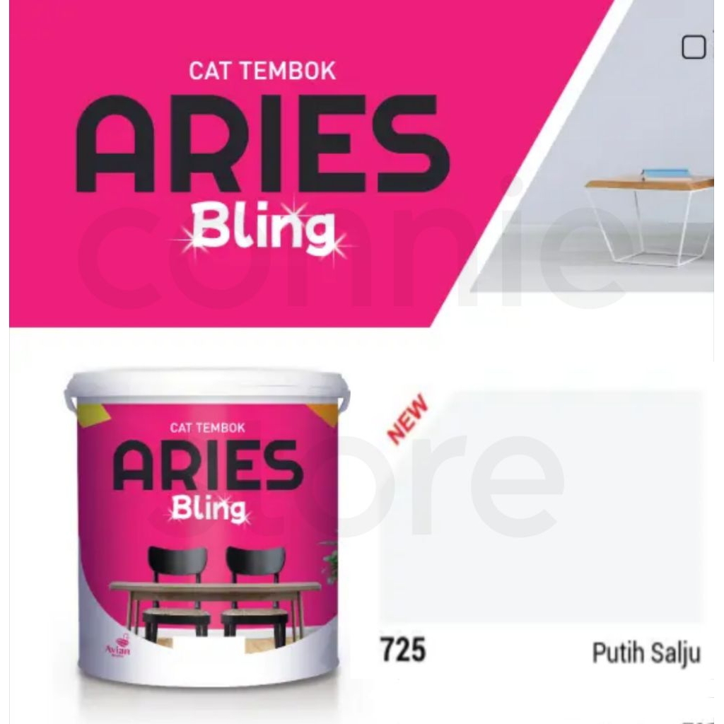 Aries Bling 4.5kg 725 Putih Salju cat dinding plafon gipsum interior rumah minimalis cat tembok kont