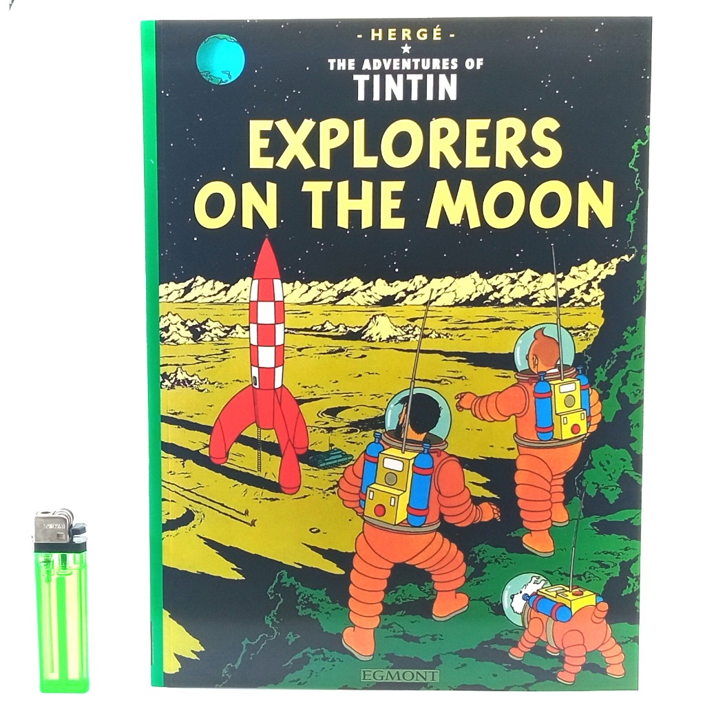 Komik Egmont Tintin Explores On The Moon Penjelajahan Di Bulan Format Lebar Bahasa Inggris Original