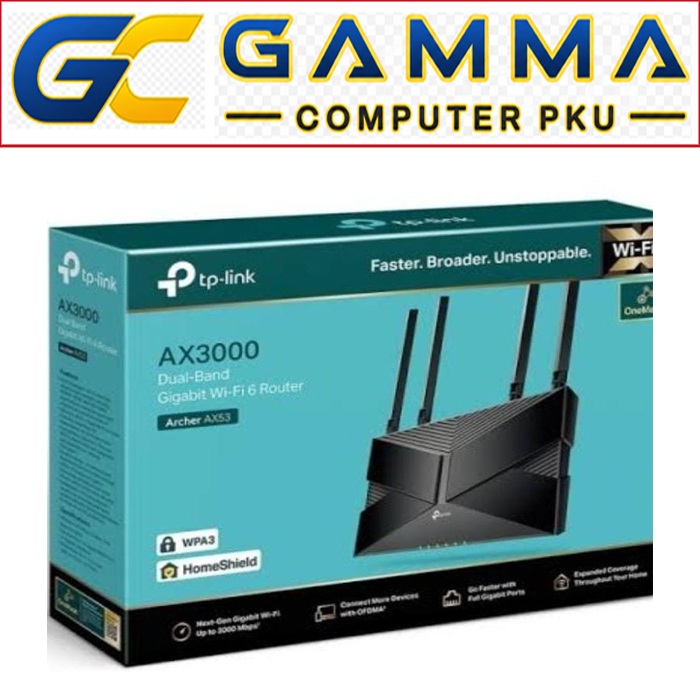 TP LINK ARCHER AX53 AX3000 DUAL BAND GIGABIT WIFI 6 / WIRELESS ROUTER / TP-LINK AX 53