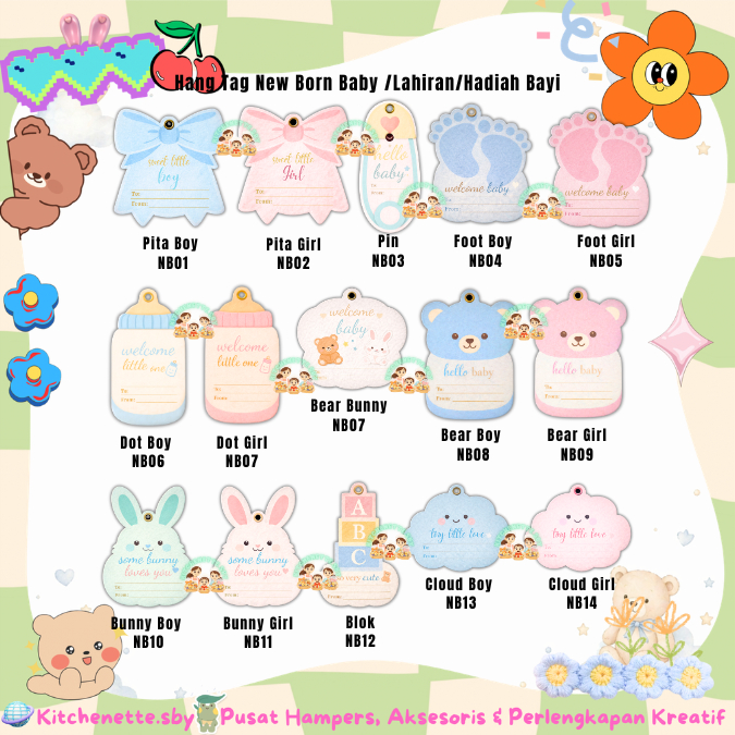 Hang Tag Baby New Born premium hang tag premium label premium gantungan souvenir  hang tag bayi baru