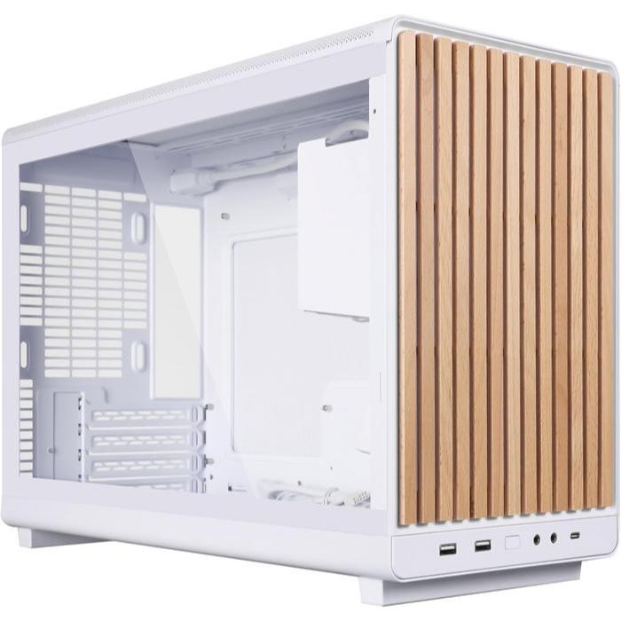LIAN LI A3-mATX Glass Edition WHITE - 3MM Tempered Glass Panels with Beech Wood - Stylish Micro-ATX 